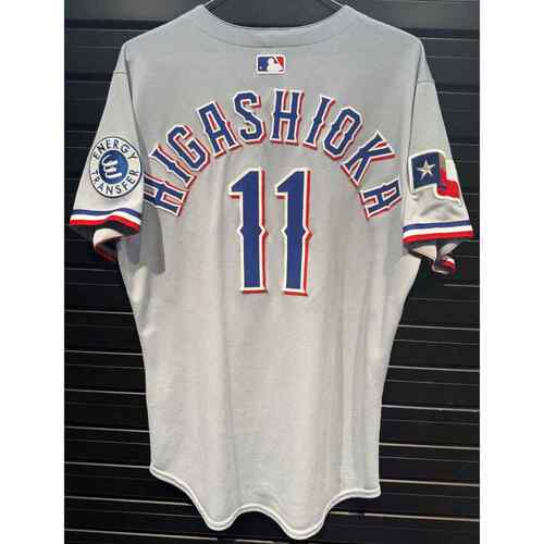 Photo of Kyle Higashioka #11 Texas Rangers Game-Used 2025 Road Jersey - 4 Home Runs (MLB AUTHENTICATED)