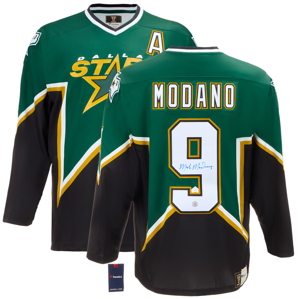 Mike Modano Autographed Dallas Stars Fanatics Throwback Jersey