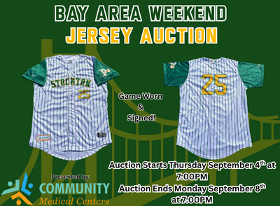 Game Worn and Autographed Stockton Ports Jersey 21 Wilfred Alvarado. Size 46