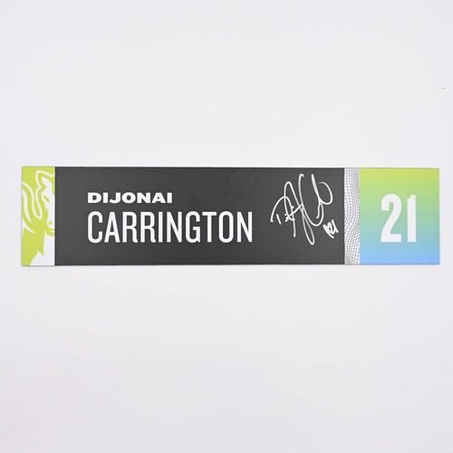 Image of Carrington, DiJonai - Dallas Wings - Locker Room Nameplate - Autographed - 2025 WNBA Season