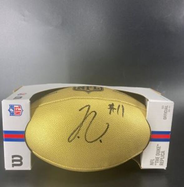 NFL - Eagles Jihaad Campbell Signed Gold Composite Football
