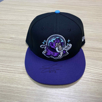 #43 - Josue Briceño Game-Used Moon Mammoths Hat