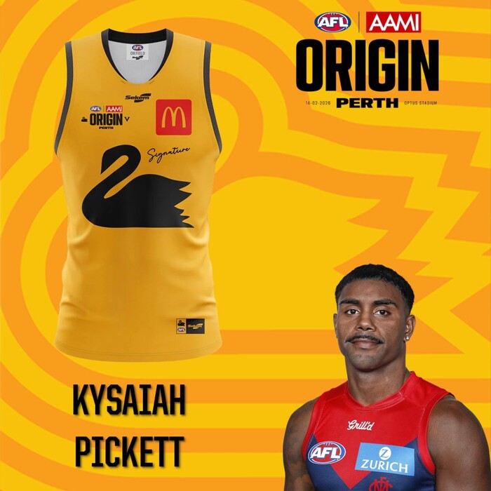 Photo of Kysaiah Pickett 2026 WA AFL Origin Guernsey