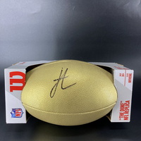NFL - Jets Jordan Travis Signed Gold Composite Football