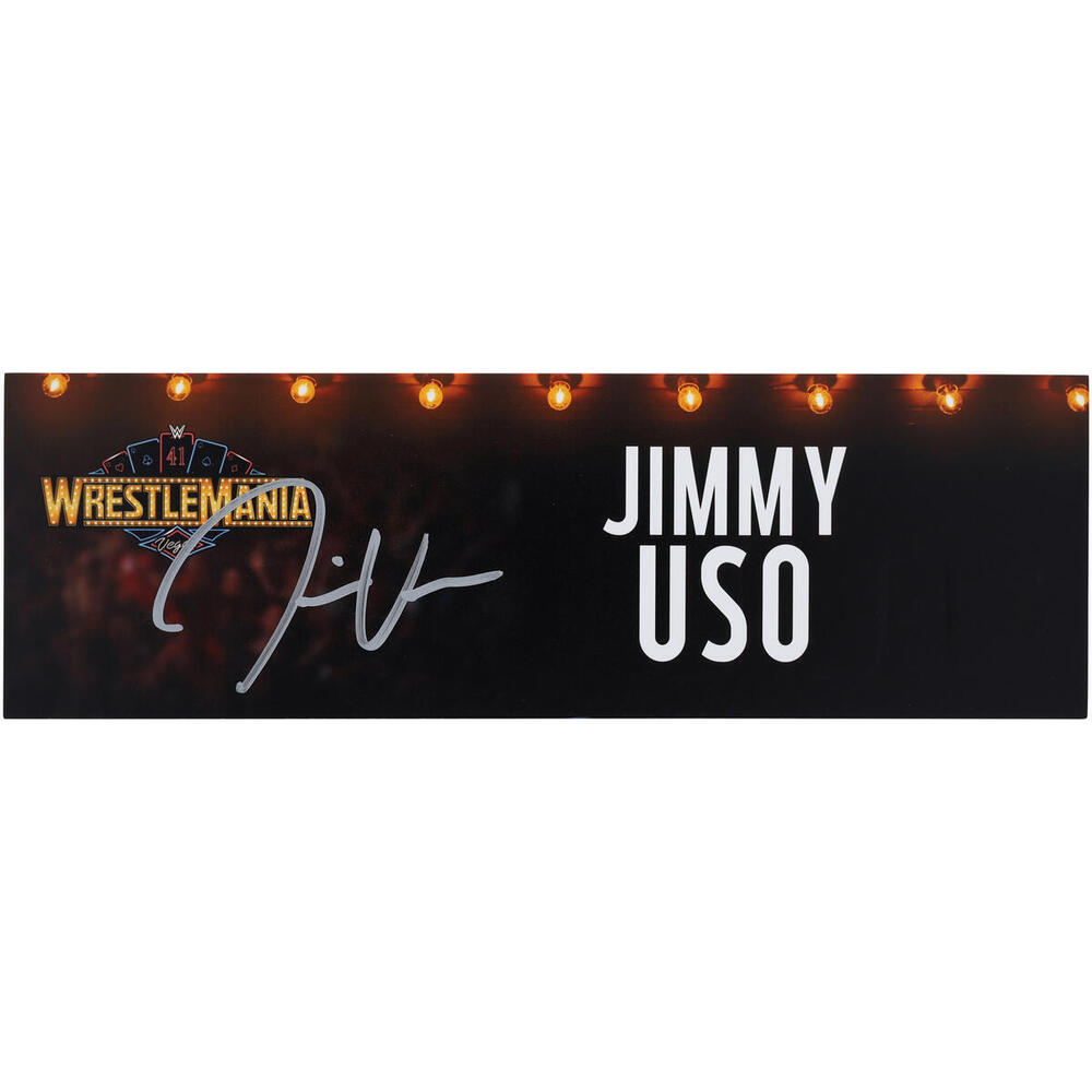Authentic Event-Used: Jimmy Uso Autographed WrestleMania 41 Private Signing Nameplate