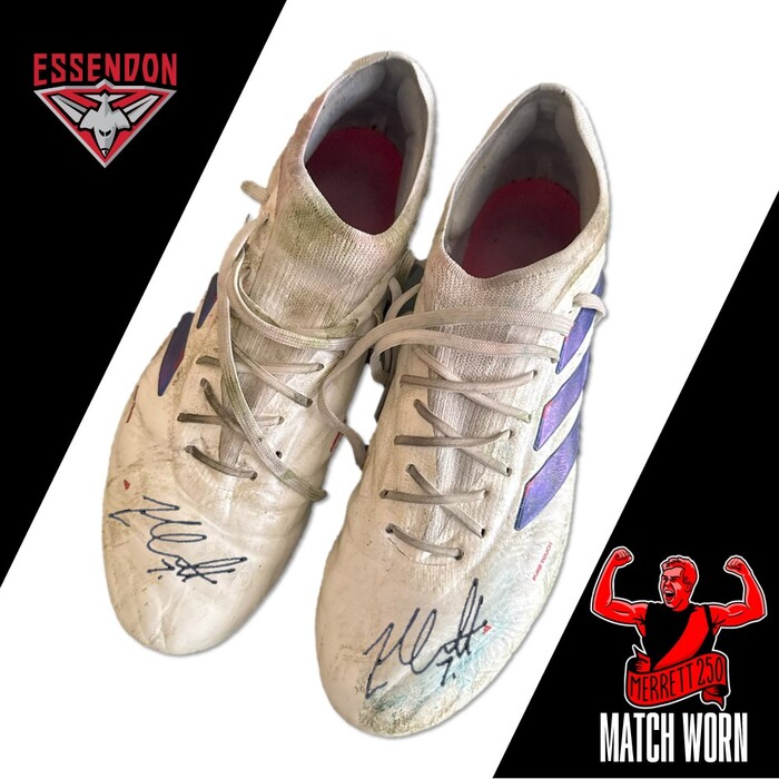 Photo of Zach Merrett #7 Match-Worn and Signed Adidas Copa Pure Elite Milestone Boots