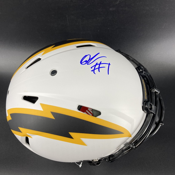 NFL - Chargers Quentin Johnston signed authentic lunar eclipse helmet