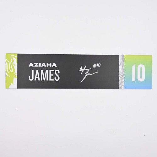 Image of James, Aziaha - Dallas Wings - Locker Room Nameplate - Autographed - 2025 WNBA Season