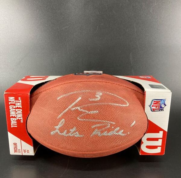 Broncos -  Russell Wilson Signed Authentic Football with Let's Ride Insc...