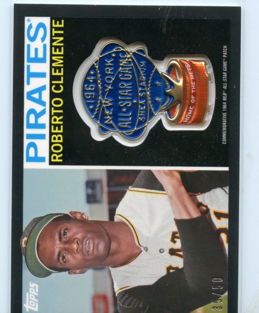 2017 Topps MLB All Star Logo Patch Black #ASLRC Roberto Clemente