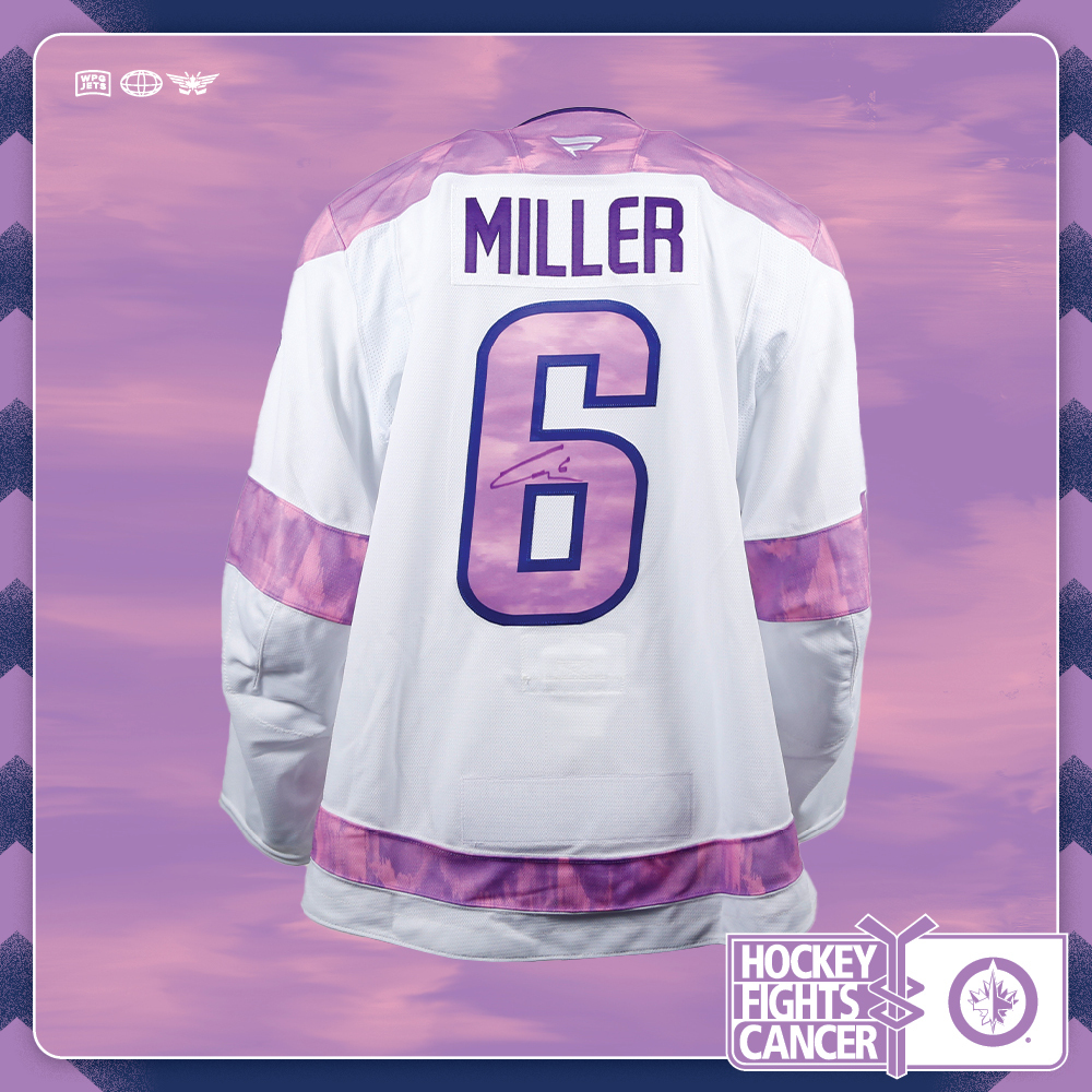 Colin Miller #6 Team Issued Limited Edition Autographed Hockey Fights Cancer Jersey