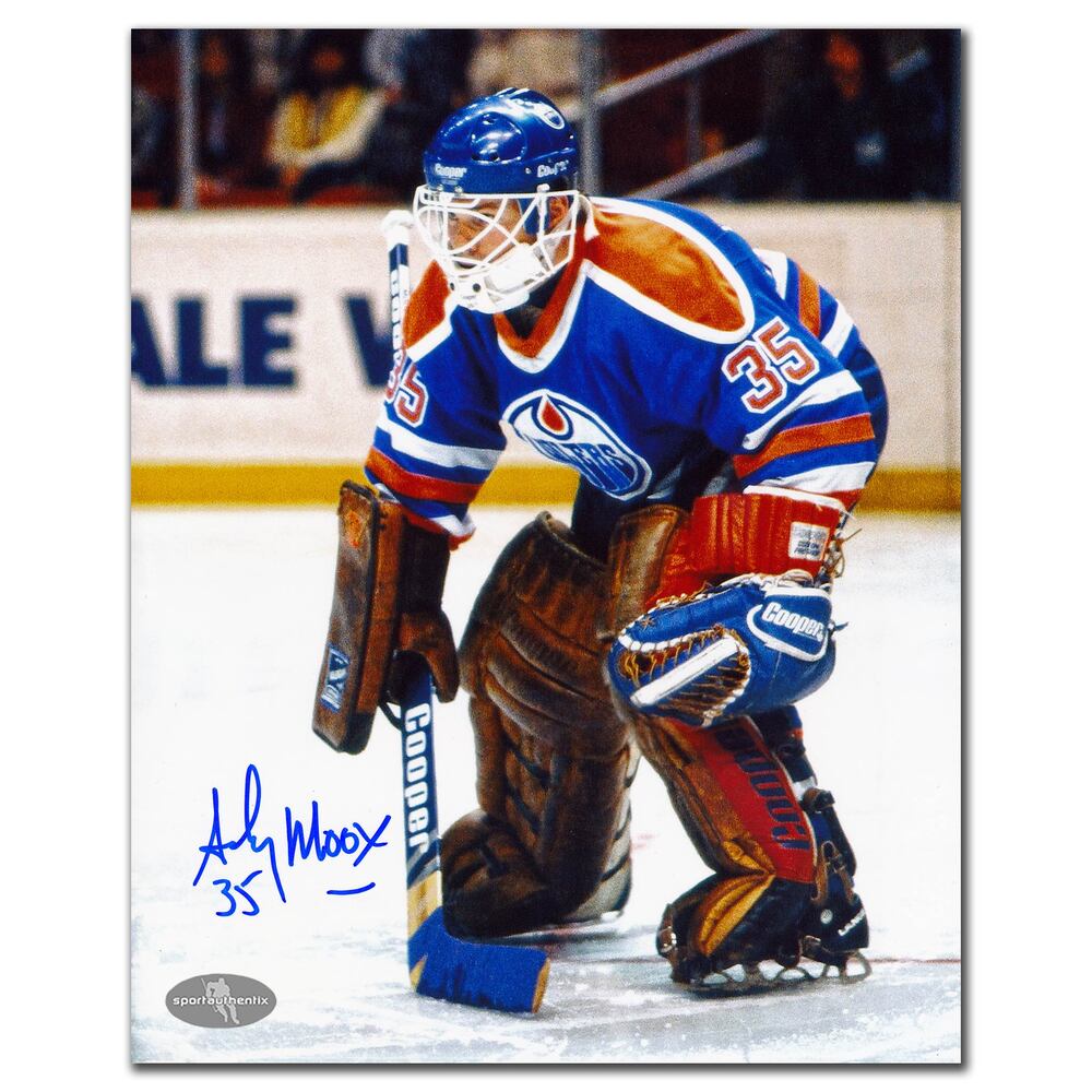 Andy Moog Edmonton Oilers In The Game Autographed 8x10