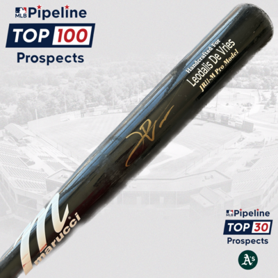 Leo De Vries - 2025 Game Used & Signed Bat (BROKEN)