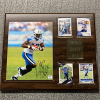 Titans - Kenny Britt 18x15 Plaque With Trading Cards And Signed 8x10 Photo