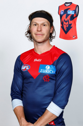 Photo of 2025 Melbourne Demons Red Flamehead Guernsey - Ed Langdon #15
