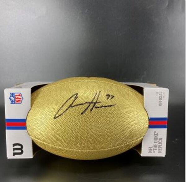 NFL - Lions Aiden Hutchinson Signed Gold Composite Football