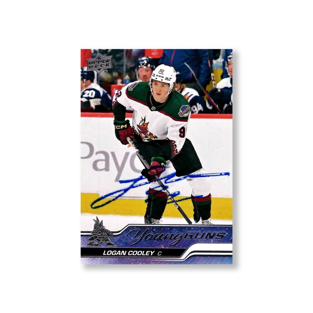 Logan Cooley Autographed Arizona Coyotes Young Guns Hockey Card #701