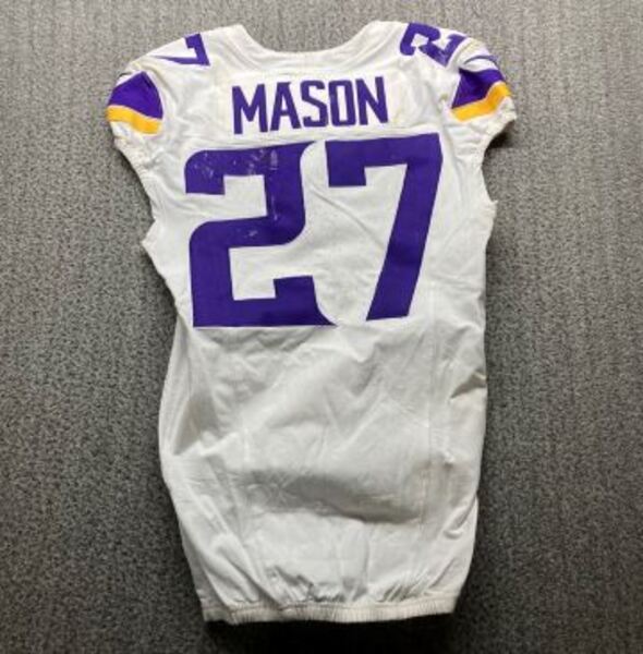 London Games - Vikings Jordan Mason Game Worn Jersey (10/05/2025) Size 4...