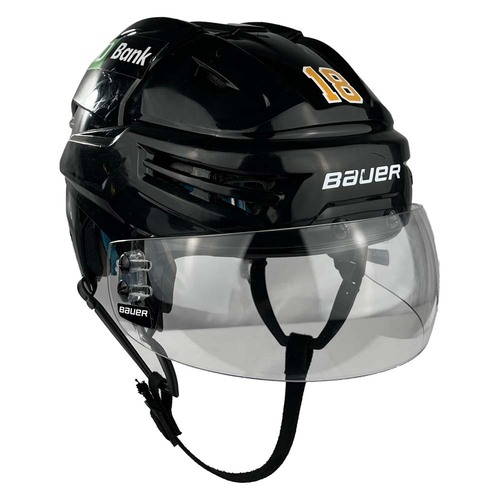 Photo of Game-Used 2024-2025 Black Bauer Hockey Helmet - Pavel Zacha