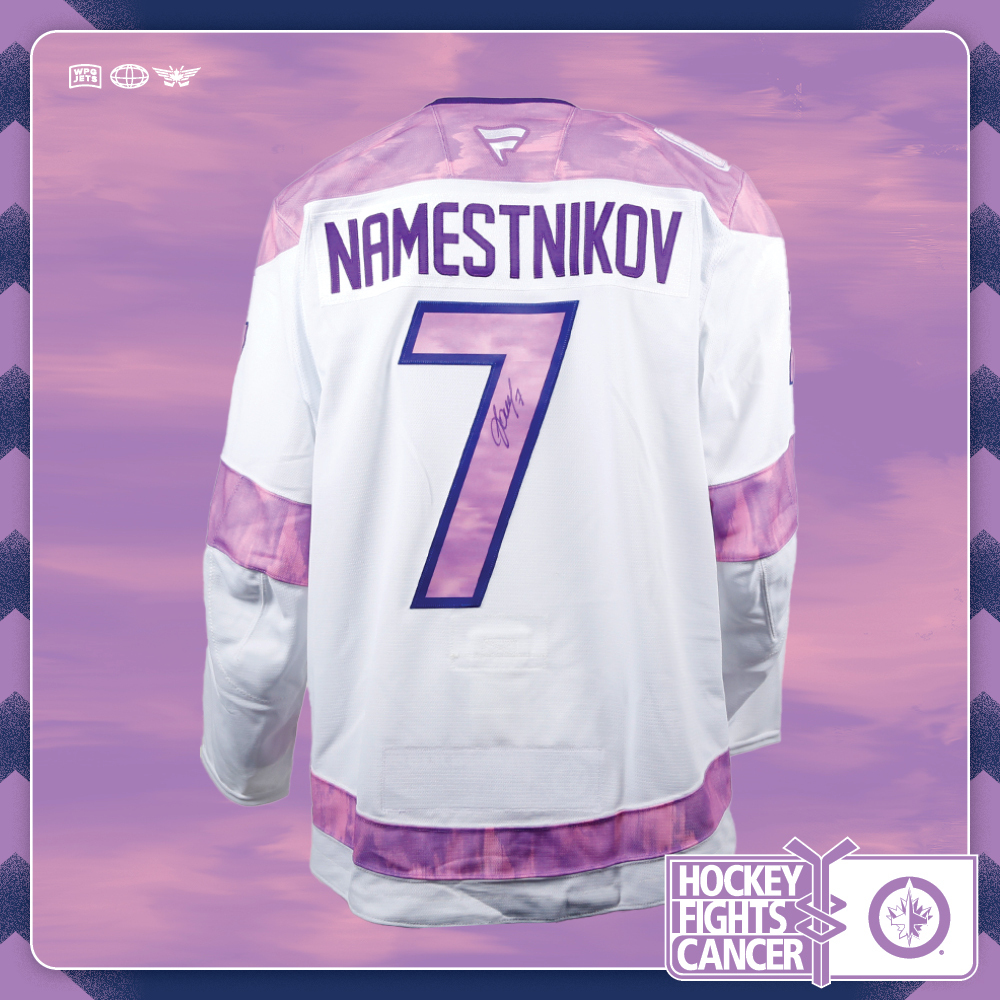Vladislav Namestnikov #7 Team Issued Limited Edition Autographed Hockey Fights Cancer Jersey