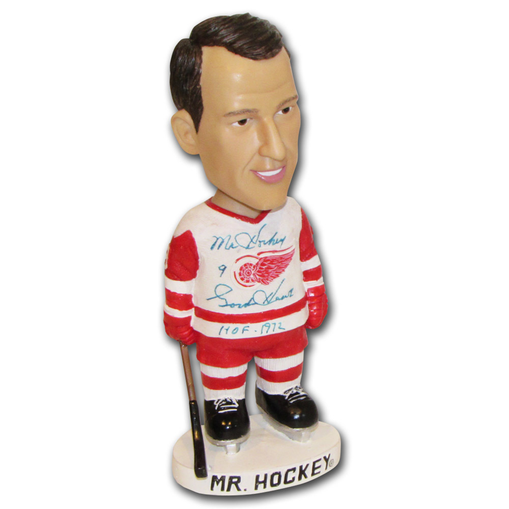 Gordie Howe Autographed Detroit Red Wings Bobblehead w/MR HOCKEY & HOF 1972 Inscriptions NHL