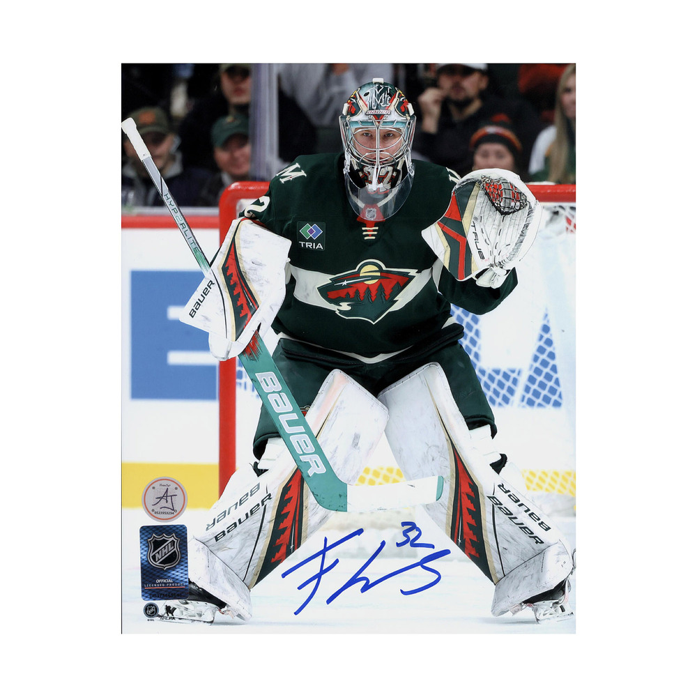 Filip Gustavsson Autographed Minnesota Wild Goal Crease 8x10 Photo