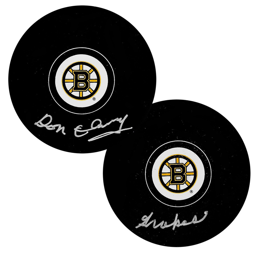 Don Cherry Autographed & inscribed Boston Bruins Pucks