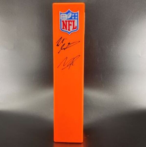 NFL - Eagles Multi-Sign NFL Shield Pylon Signed By Makai Lemon And Eli S...