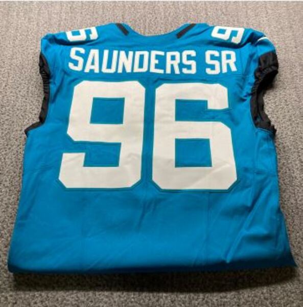London Games - Jaguars Khalen Saunders Sr. Game Worn Jersey (10/19/2025)...