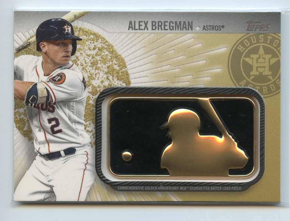 2019 Topps MLB Logo Golden Anniversary Commemorative Patches Gold #GAPAB Alex Bregman