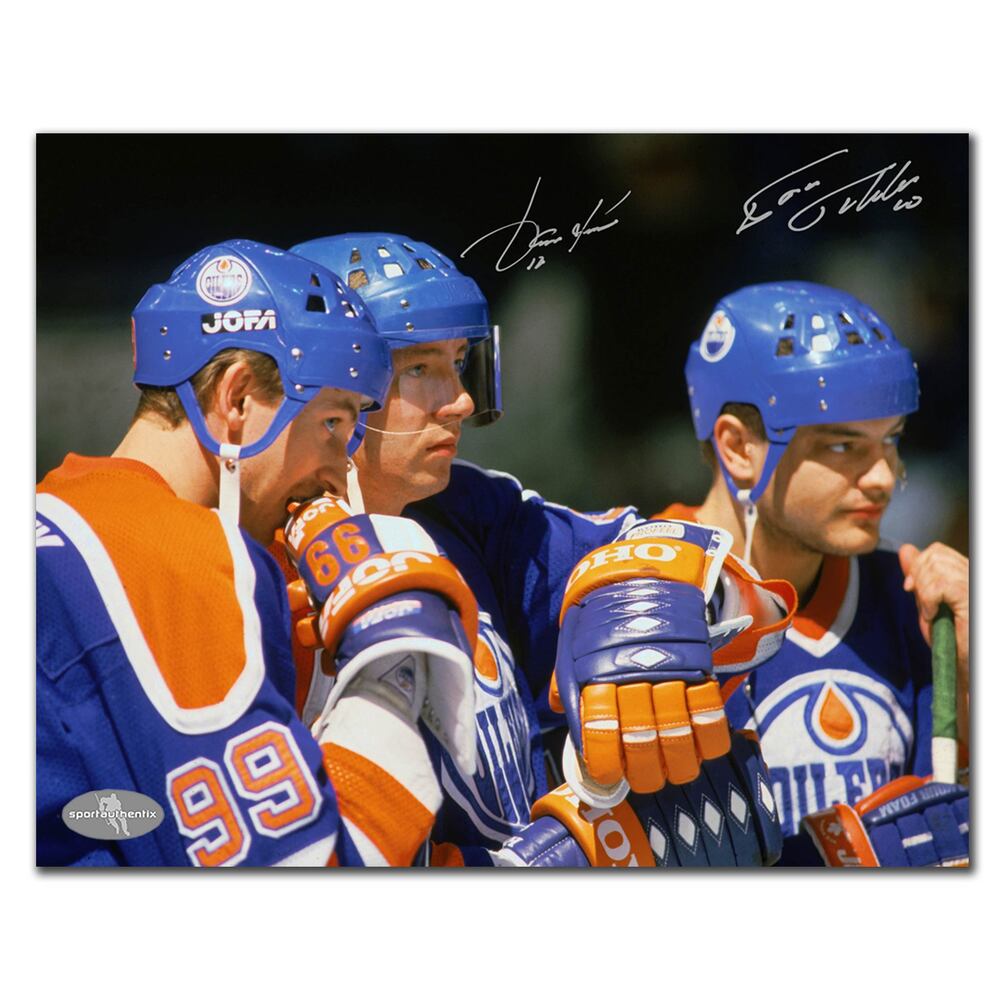Jari Kurri & Esa Tikkanen Edmonton Oilers GRETZKY Dual Autographed 8x10