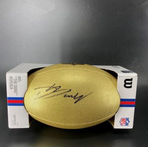 NFL - Jets David Bailey Signed Gold Composite Football