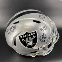 HOF - Raiders Multi Signed Replica Slate Speed Helmet Signed by Fred Bil...