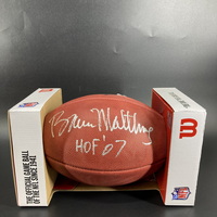 HOF - Titans Bruce Matthews Signed Authentic Football with HOF 07 Inscri...