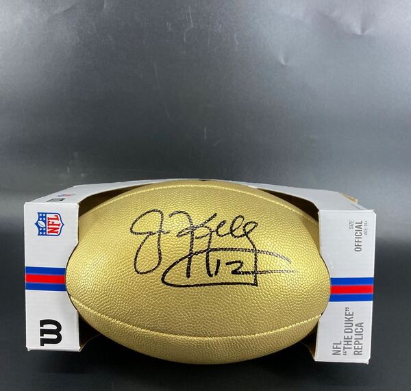 HOF - Bills Jim Kelly Signed Gold Composite Football