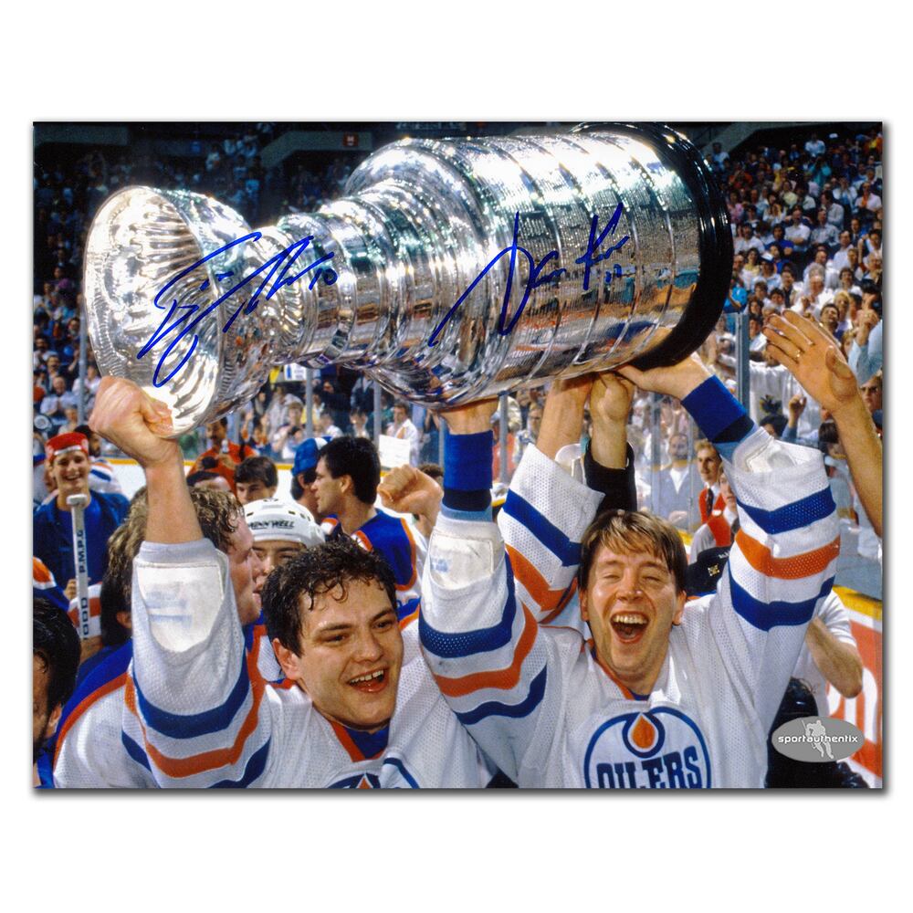 Jari Kurri & Esa Tikkanen Edmonton Oilers 1987 Stanley Cup Dual Autographed 8x10