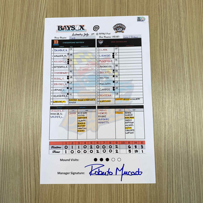 Chesapeake Official Lineup Card