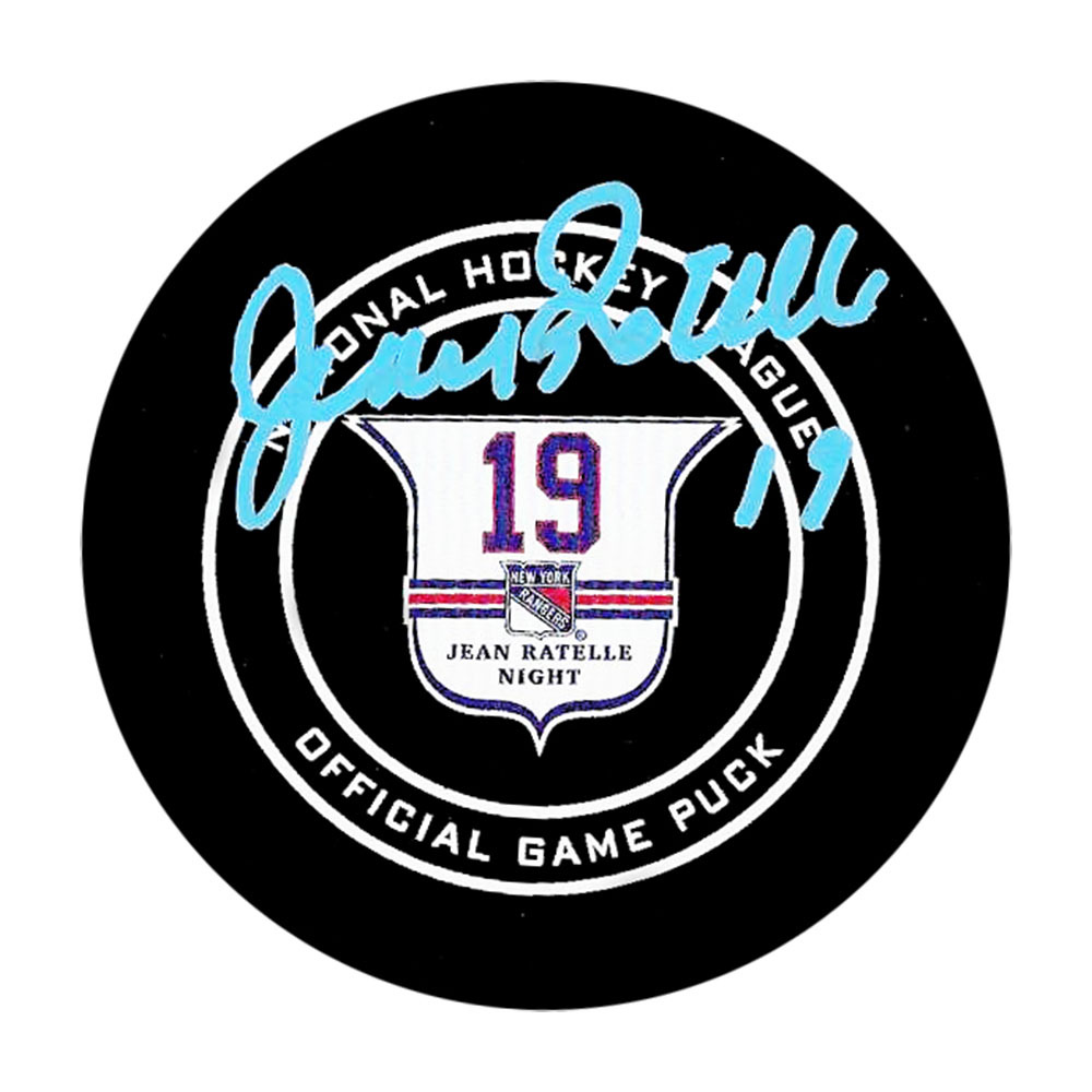 Jean Ratelle Autographed New York Rangers Jean Ratelle Night Official Game Puck