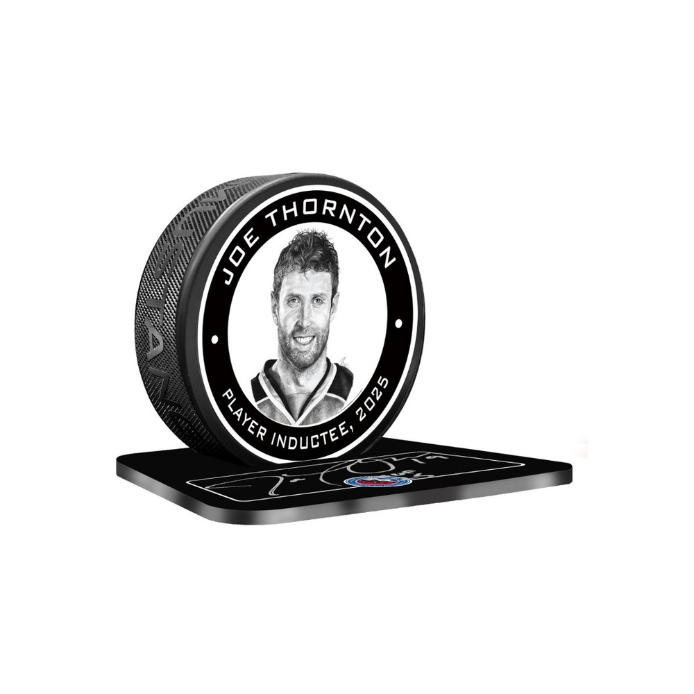 Joe Thornton Autographed Legends Line Honoured Member Puck Display - Limited Edition 3/3 LAST ONE AVAILABLE