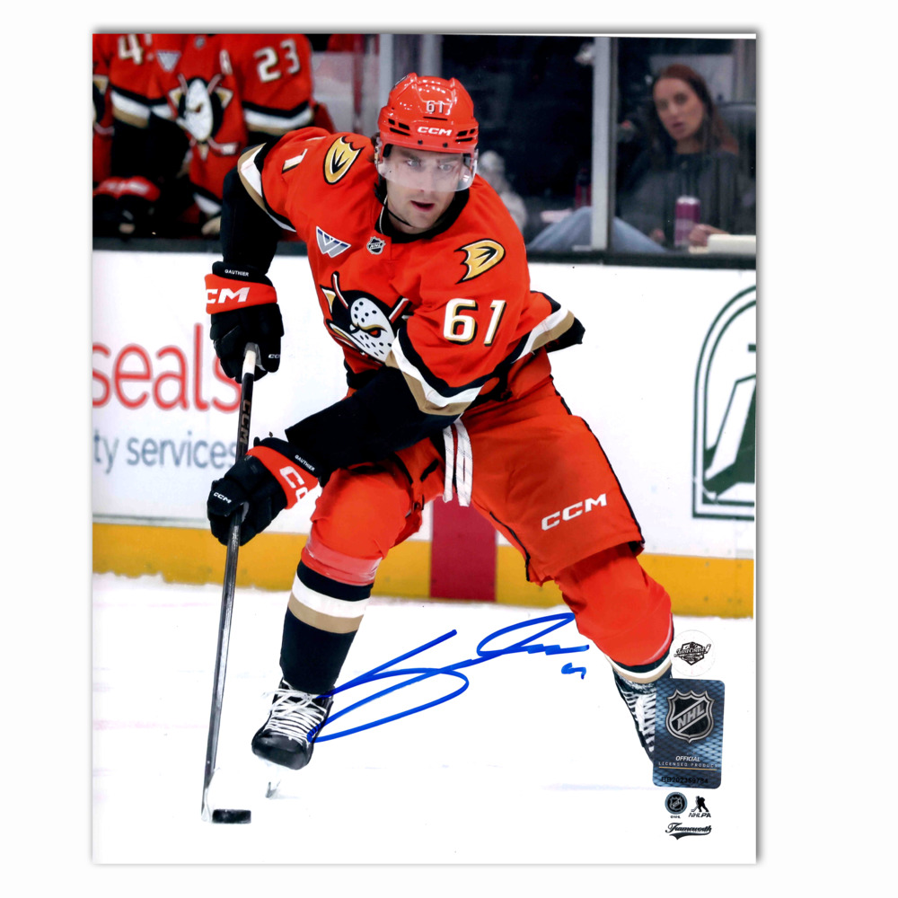 Cutter Gauthier Autographed Anaheim Ducks Home 8x10 Photo