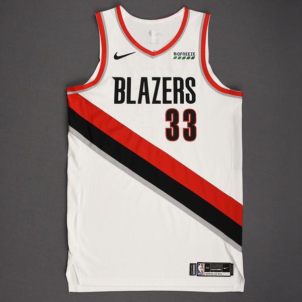 Image of Zach Collins - Portland Trail Blazers - Kia NBA Tip-Off 2019 - Game-Worn Association Edition Jersey