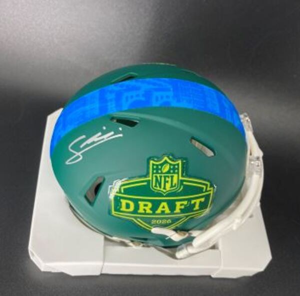 NFL - Giants Francis Mauigoa Signed NFL Draft Mini Helmet
