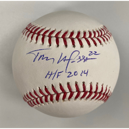Photo of Tony LaRussa Autographed Baseball with HOF Inscription