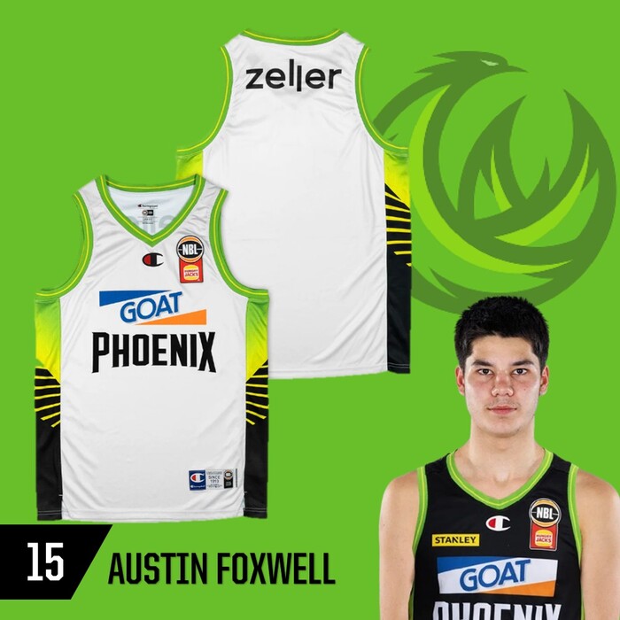 Photo of Austin Foxwell #15 S.E.M Phoenix 2025/26 NBA Game Worn Jersey