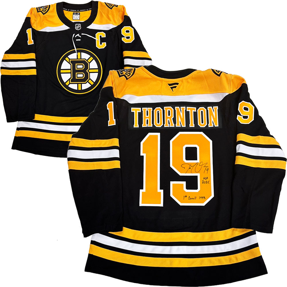 Joe Thornton Autographed Boston Bruins Fanatics Premium Jersey w/1ST OVERALL 1997 Inscription