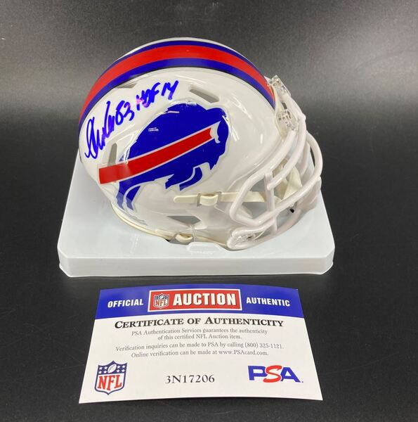 HOF - Bills Andre Reed Signed Mini Helmet