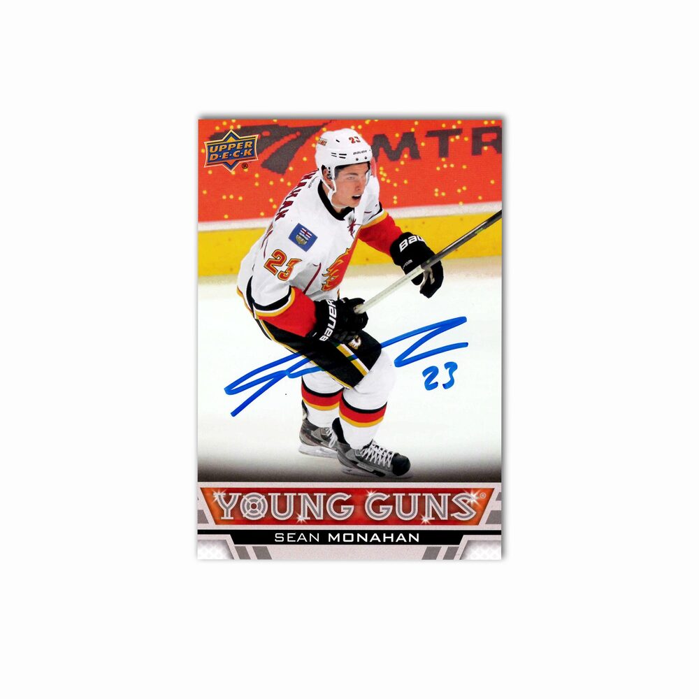 Sean Monahan Autographed Calgary Flames Jumbo Young Guns Hockey Card