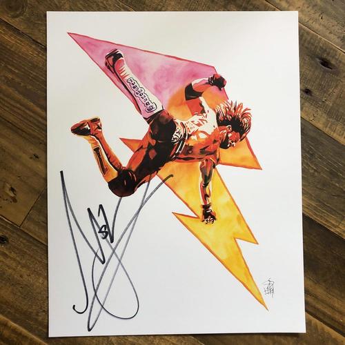 AJ Styles (Lightning Bolt) SIGNED 11 x 14 Rob Schamberger Print