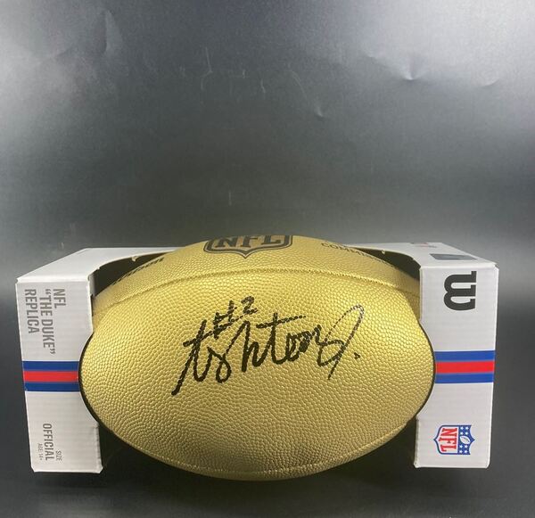 NFL - Raiders Ashton Jeanty Signed Gold Composite Football