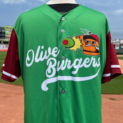 #31 Wander Guante Size XL Lansing Lugnuts - Olive Burger Jersey